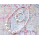 Σετ "Pink & white big pearls"