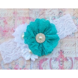 κορδελα μαλλιων "Aquamarine bouquet"