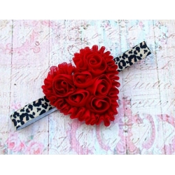 Κορδελα "Red heart & leopard" 