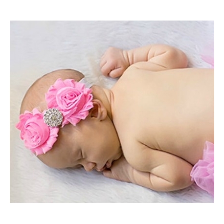 Κορδελα "shabby baby pink roses"