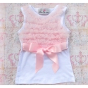μπλουζάκι white with light pink chiffon