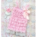 Romper ''Ivory & Baby pink" με κορδελα