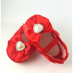 Παπουτσακια "Red rosette and pearl" 