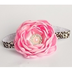 Leopard and pink flower