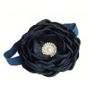 Κορδελα Navy blue rhinestone flower