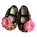 βρεφικά παπουτσάκια για κορίτσι Leopard with flower