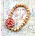 Παιδικο κολιε "Vintage pearls" dusty pink flower
