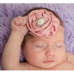 κορδελα μαλλιων "Satin Flower" with pearl