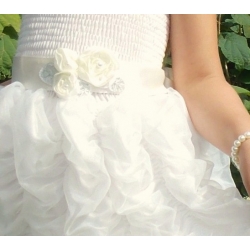 ζωνη ''Cream roses with silver leaves''