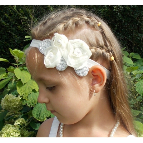 ζωνη ''Cream roses with silver leaves''