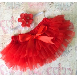 Κάλυμμα πάνας tutu Red vintage με κορδέλα