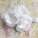 Κορδέλα βάπτισης Satin & organza flowers
