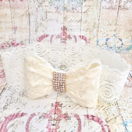 κορδελα μαλλιων Diamante lace bow