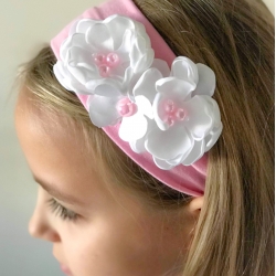 κορδέλα μαλλιών White boutique flowers