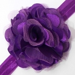 κορδελα "satin tulle flower"purple 