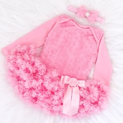 Βρεφικό φόρεμα Tutu Baby pink με κορδέλα