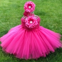 Φόρεμα tutu Fuchsia με κορδέλα