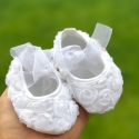 Βαπτιστικά παπούτσια για κορίτσι White rosette