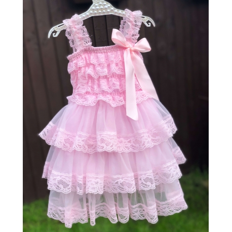 φορεμα "Pink Chiffon & Lace"