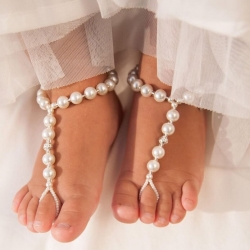 Βαπτιστικά βρεφικά σανδάλια Pearls