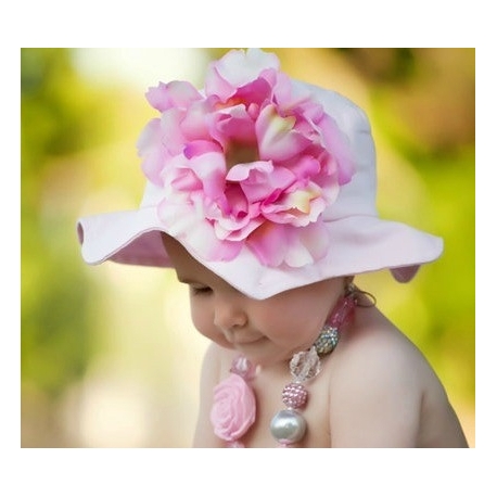 Καλοκαιρινό Καπέλο για Κορίτσι Ροζ με Λουλου΄δι
