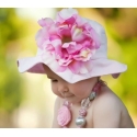 Καπέλο για κορίτσι ροζ με λουλούδι