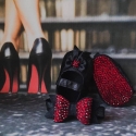 βρεφικά παπούτσια για κορίτσι με την κόκκινη σόλα Black