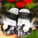 βρεφικά παπούτσια για κορίτσι Black lace