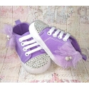 Βρεφικά παπούτσια για κορίτσι με στράς Lavender