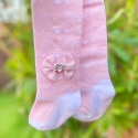 Βρεφικό καλσόν για κορίτσι Diamante bow ροζ