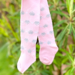 Βρεφικό καλσόν για κορίτσι με κορώνες σε ροζ χρώμα