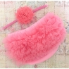 Βρεφικό κάλυμμα πάνας Coral pink με κορδέλα μαλλιών