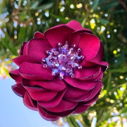 Kλιπ κοκαλάκι μαλλιών Burgundy crystal flower