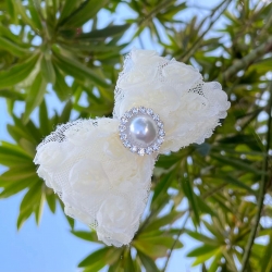 Kλιπ κοκαλάκι μαλλιών Ivory Rosette bow