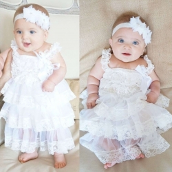 Βαπτιστικό φόρεμα για κορίτσι Ivory white Chiffon and Lace