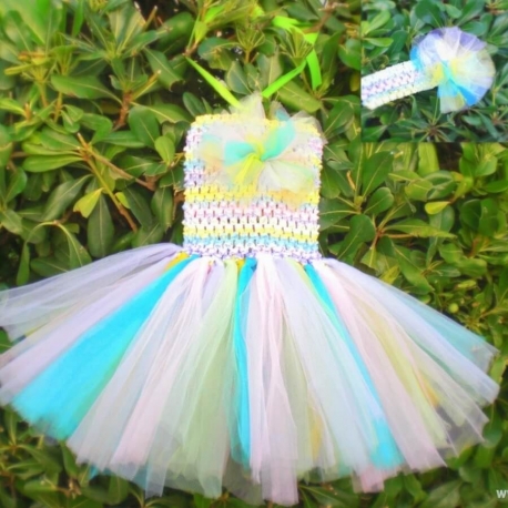 Βρεφικό γιορτινό φόρεμα tutu με τούλι Rainbow 
