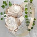 Κορδέλα βάπτισης για τα μαλλιά beige with champagne
