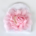 Σκουφάκι Νεογέννητου Pink Rose and Pearls