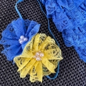 Κορδέλα μαλλιών blue and yellow lace
