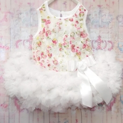 Βαπτιστικό φόρεμα Tutu Flowers με κορδέλα