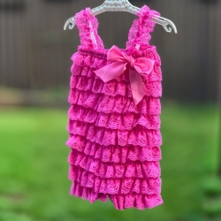 Παιδικό Ολόσωμο Δαντελένιο Φορμάκι Romper Light Fuchsia