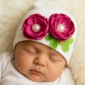 Σκουφάκι για μωρό Fuchsia bouquet