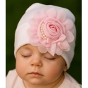 Σκουφάκι Νεογέννητου Pink Rose and Pearls