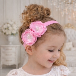 κορδέλα μαλλιών premium pink flowers