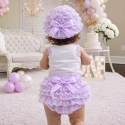 Βρεφικό κάλυμμα πάνας Lavender με σκουφάκι