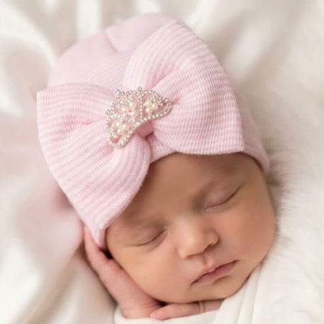 σκουφακι "Newborn'' Crown & pearls