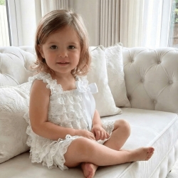 Φόρεμα για κορίτσι με δαντέλα off white