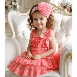 Βαπτιστικό φόρεμα για κορίτσι Coral Chiffon & Lace