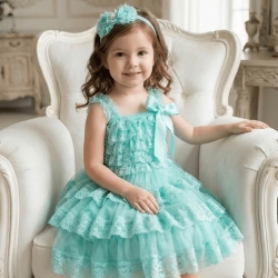 Βαπτιστικό φόρεμα για κορίτσι Aquamint Chiffon and Lace