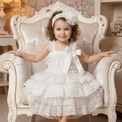 Βαπτιστικό φόρεμα για κορίτσι Ivory white Chiffon and Lace